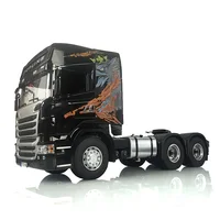 1/14 LESU 6*4 Metal Chassis Tractor Truck Kit Radio Control Vehicle Painted Cabin R730 High Roof Motor Toy DIY Model THZH0928 1