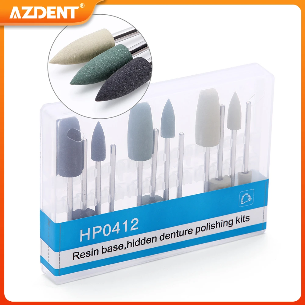 12pcsBoxAZDENTDiamondPolishingKitHiddenResinBaseBursPorcelain