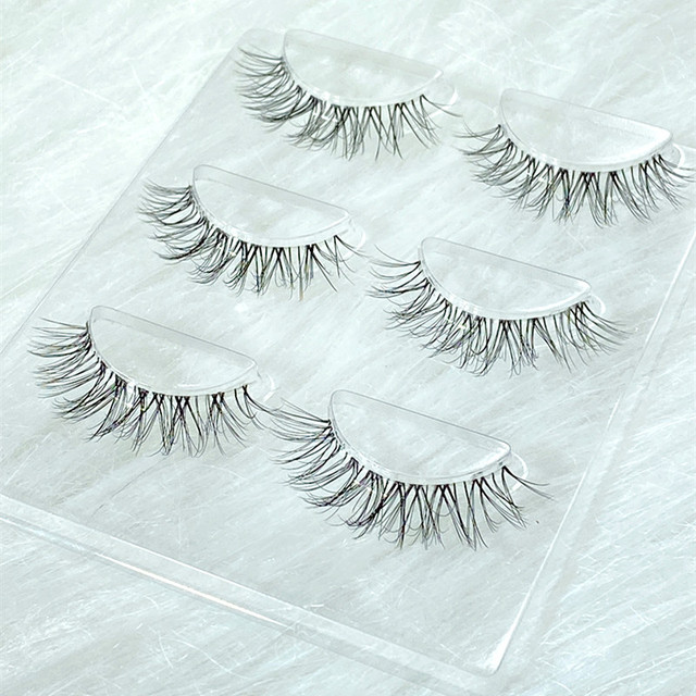 Wholesale Mink Eyelashes 3pair lashes invisible band mink lashes reusable false eyelashes Makeup in Bulk