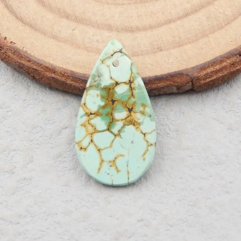Natural Stone Turquoise Water Droplet Pendant Bead,23x13x4mm,1.5g Semiprecious Stone Fashion Jewelry Necklace Accessories