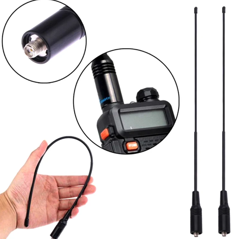 

1pc 40cm NA-771 SMA-Female Dual Band 10W Antenna for UV 144/430Mhz 10W High-gain Antenna For Baofeng SAUS