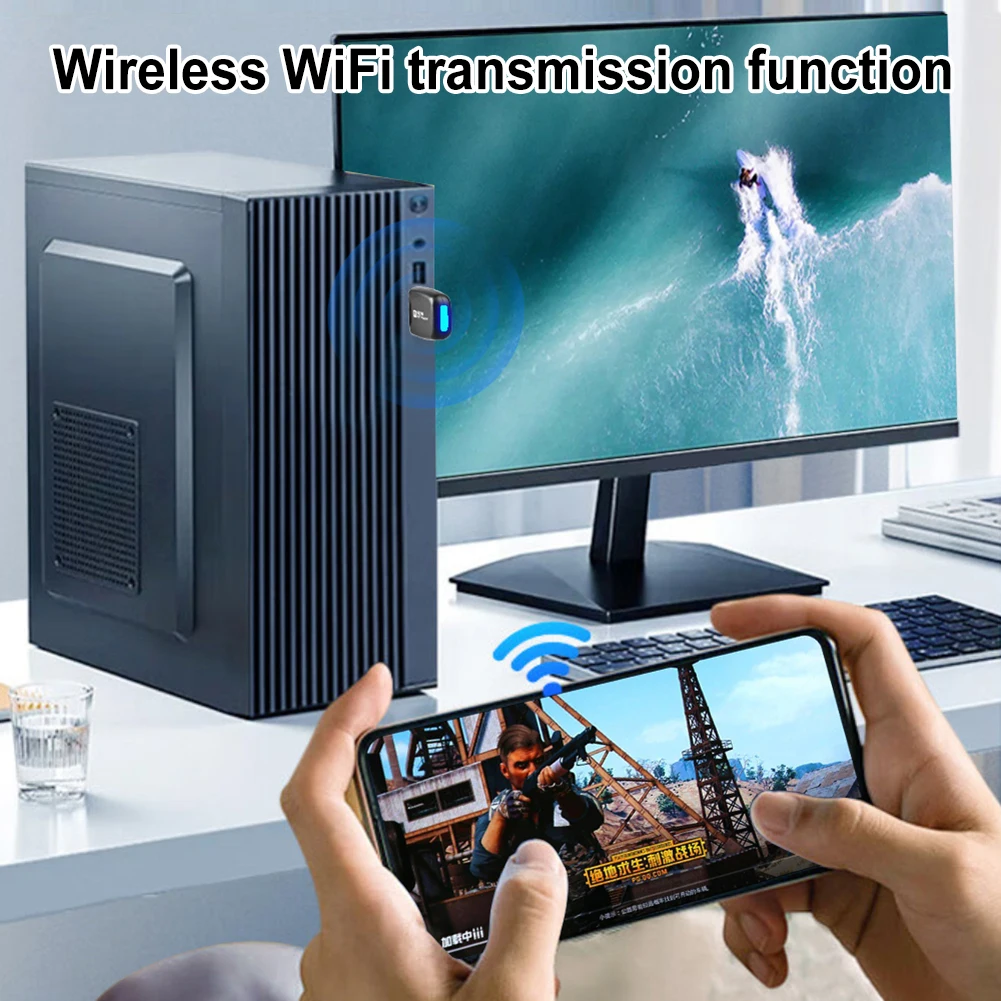WIFI 6 USB Dongle Wireless Network Receiver Driver Free Wi-Fi Lan Adapter 2.4GHz 286.8Mbps For PC/Laptop Windows7/10/11