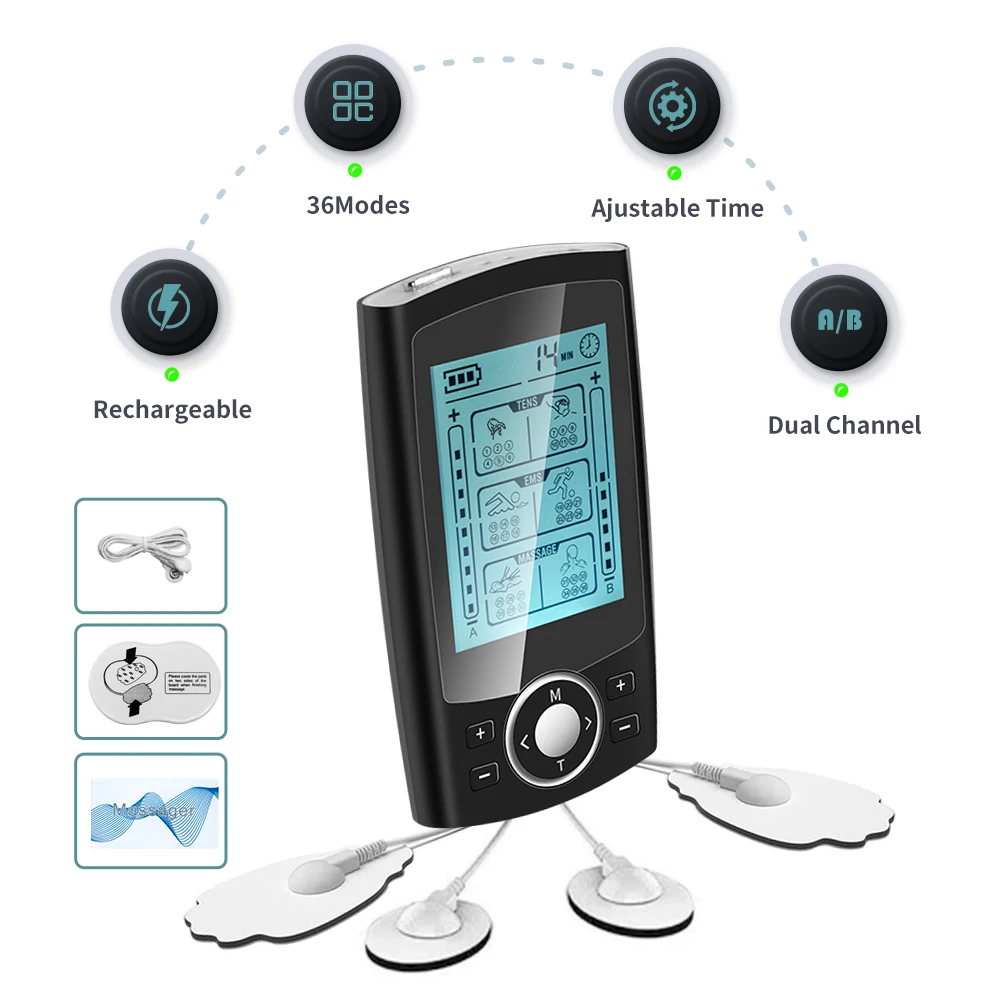 Tens Muscle Stimulator muscle stimulator 36-Mode Electric EMS Acupuncture Body Massage Digital Therapy Slimming Machine Electrostimulator