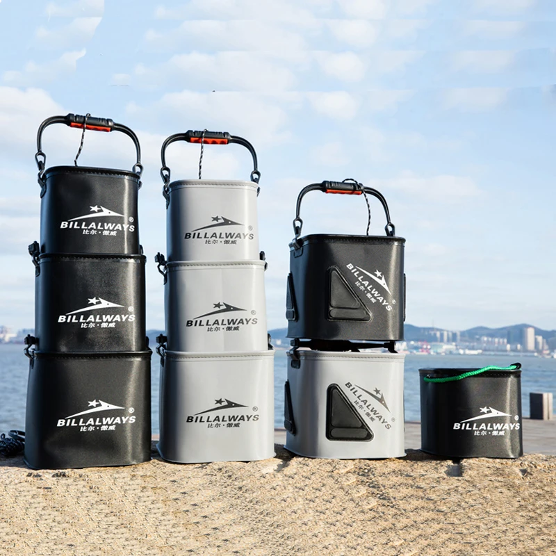 

Portable Fishing Bucket Folding Thickening Living Fish Bucket Portable EVA Water Tank Camping Fishing Tackle Live Fish Box
