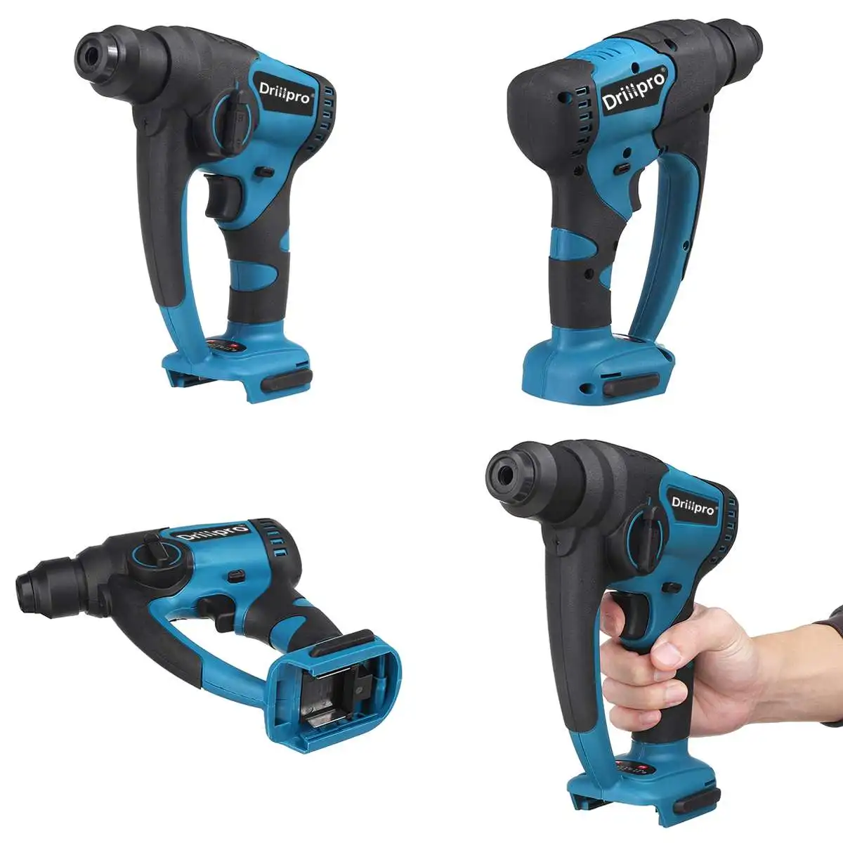Drillpro Brushless Electric Hammer 13mm Cordless Electric Drill Concrete Demolition Hammer Rechargeable for Makita 18V Battery 5