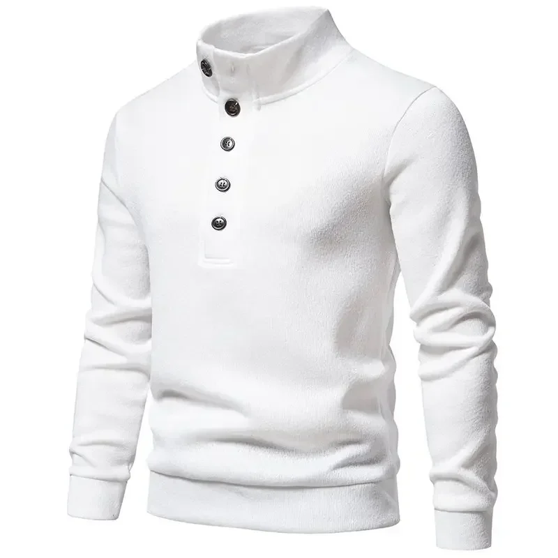 Description Picture 4 of itemAutumn And Winter New American Vintage Men's Sweater Button High Collar Men's Knitwear Coat Bottom