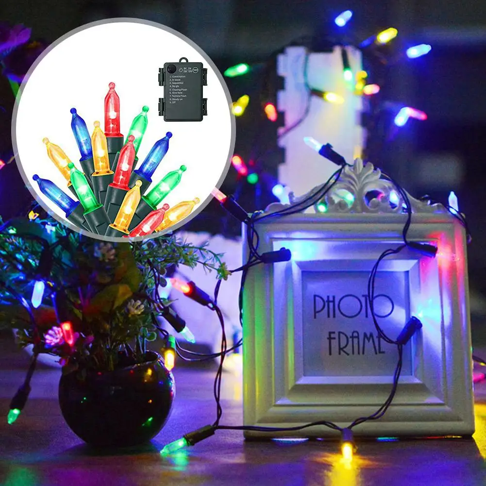 

LED String Lights Fairy Green Wire Outdoor Christmas Light Tree Garland For New Year Street Home Party Wedding Decor B8M0