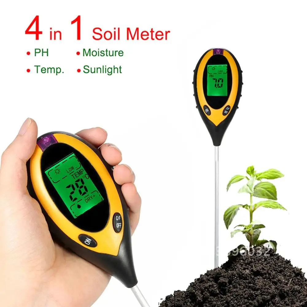 

Soil Moisture Monitor Digital PH Meter Temperature Sunlight Tester Acidity Moisture Measurement Garden Tool