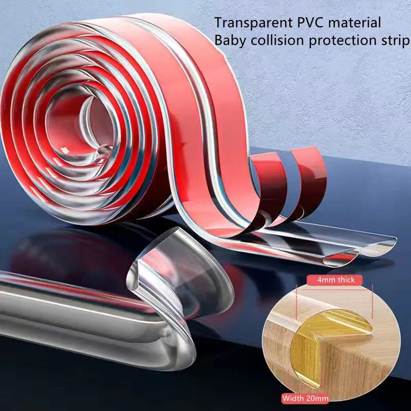 Transparent PVC baby protection strip silicone soft corner protection for desk drawer corner anti-bump safety protection strip