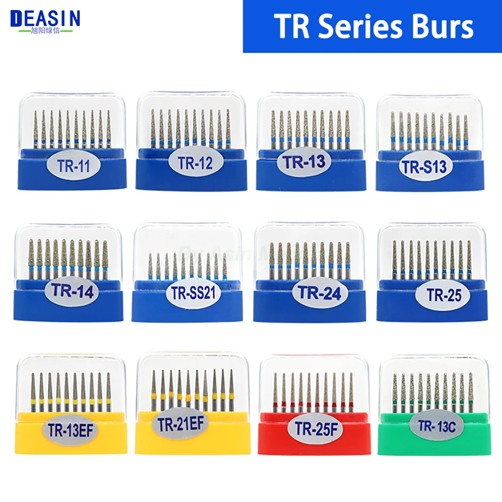 10pcs/Pack Dental Teeth Polishing Burs FG 1.6mm Dental Diamond Polishers for Polishing Smoothing Teeth Polishers TR Series