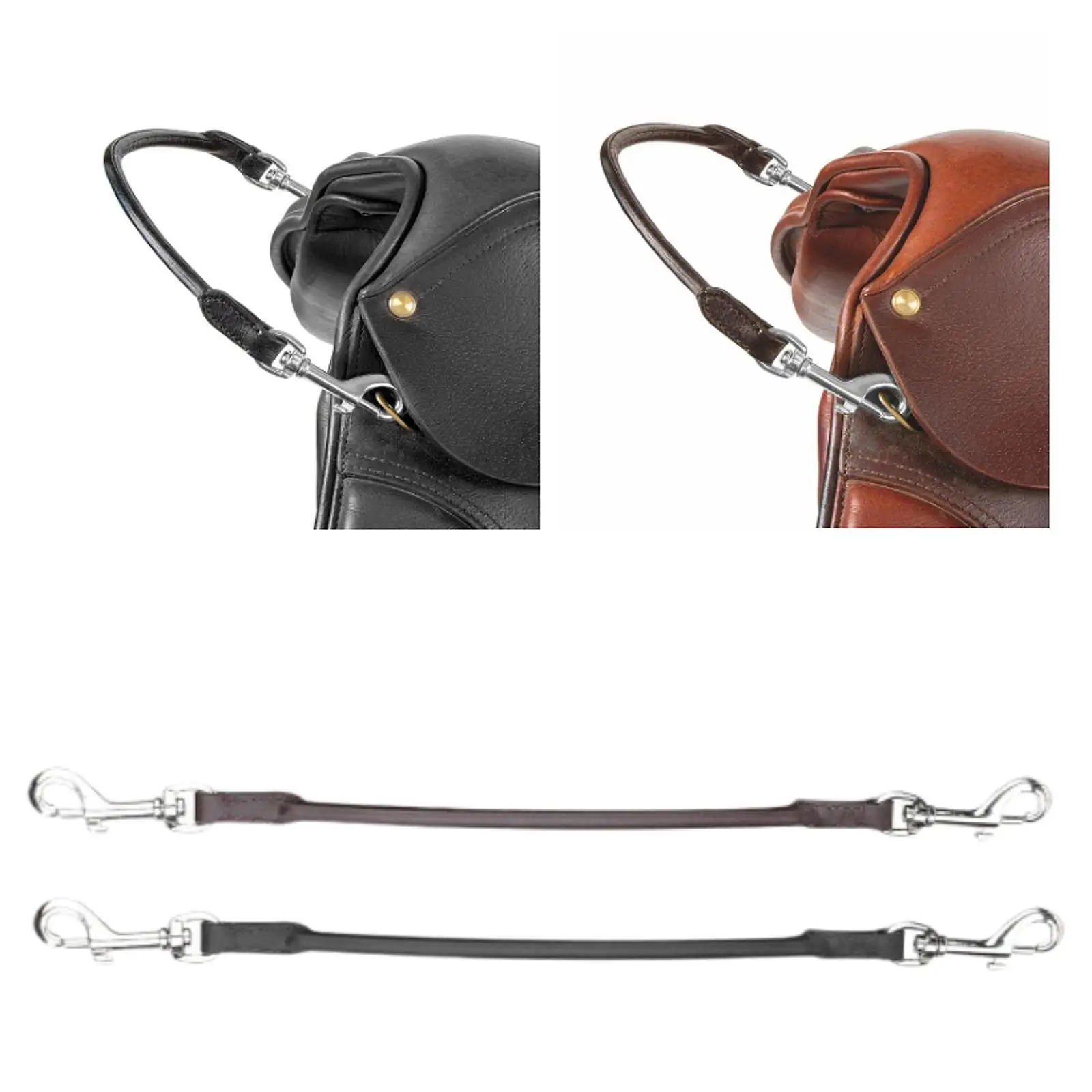Buckled Saddle Grab Strap with Clips for Training English Saddles Outdoor