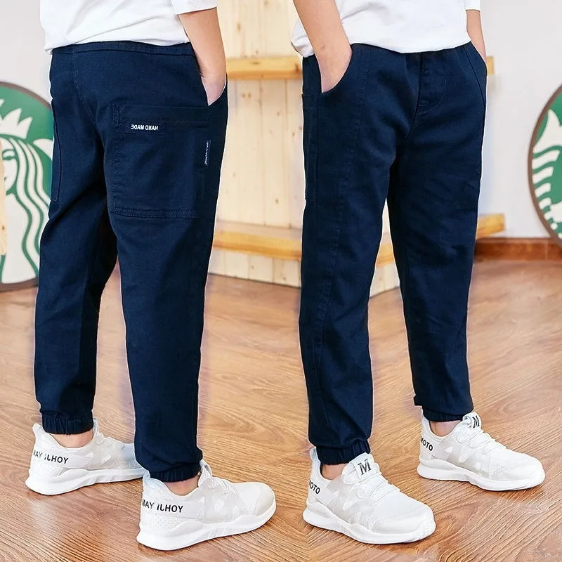 Boys pants Kids pants Solid Colored Sports Cotton Long Work Pants for Boys Spring Autumn Suitable for Children Aged 6 7 10 11 12