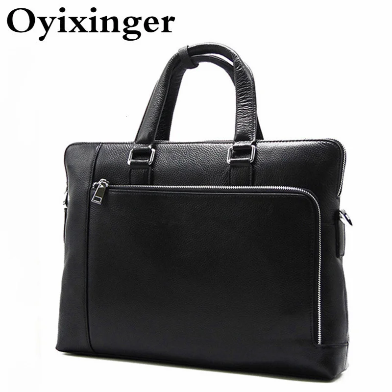 

Men's Luxury Cowhide Briefcase Black Man Crossbody Real Leather Bags For Male Business Shoulder Handbags Bandolera Hombre 2024