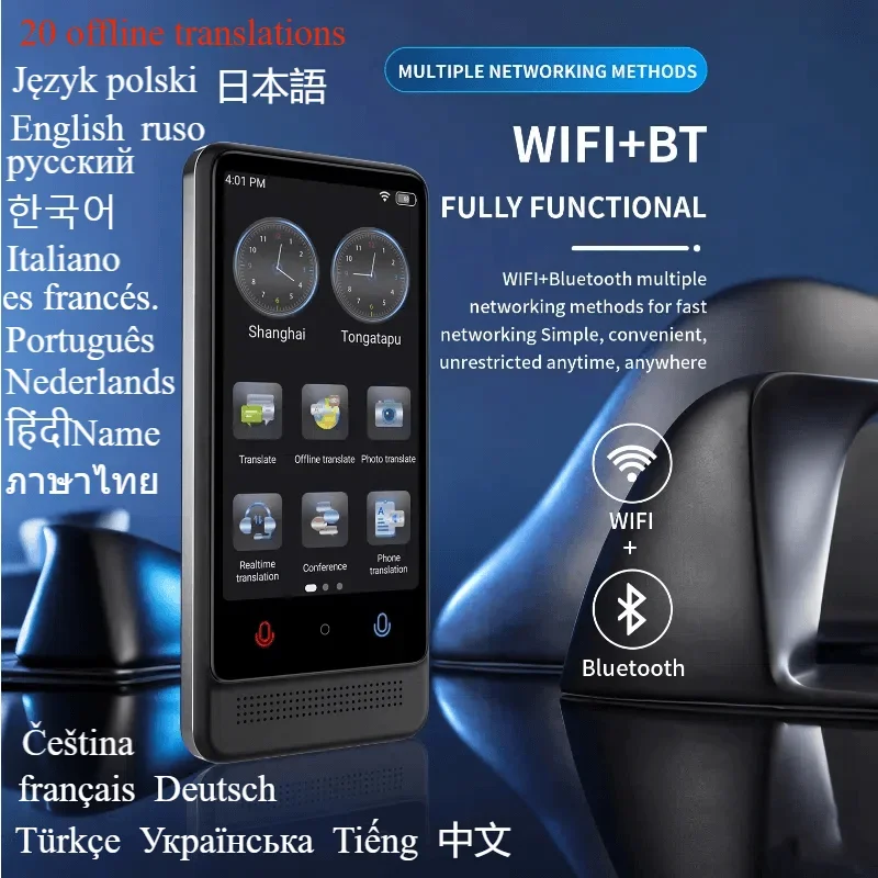 Portable Offline Cantonese M12 Translator 137 Languages Camera Text Voice Device Real-Time Smart Voice Photo Translation Machine
