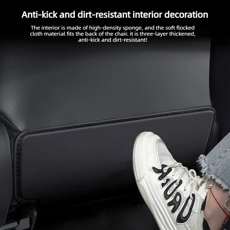 Premium Leather Car Seat Back Protector - Anti-Kick & Scratch-Resistant Mat