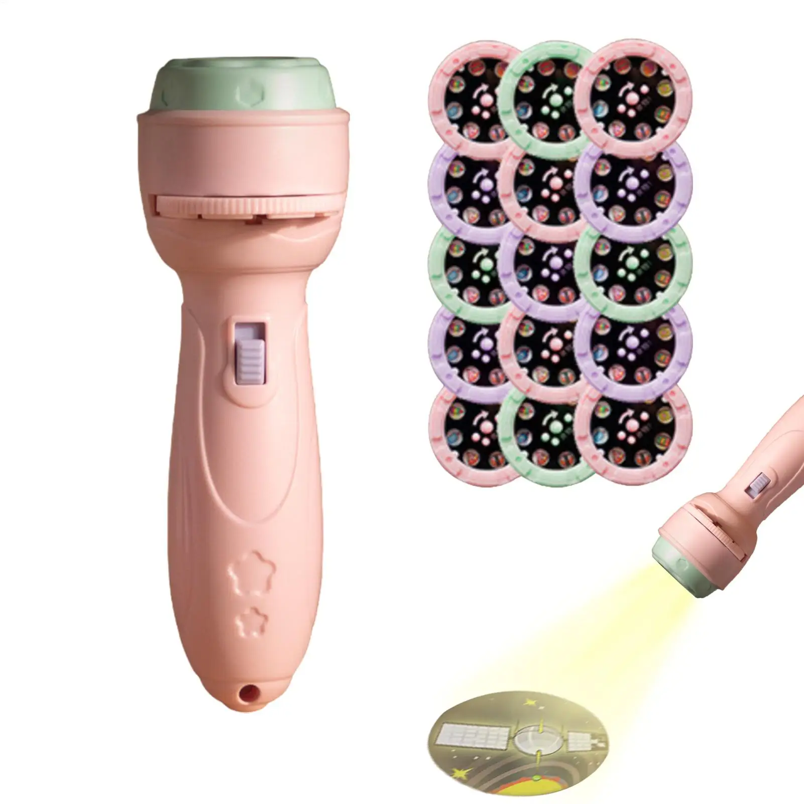 Cartoon Patterns Projector, Projection Flashlight, Early Education Puzzle Development Toy, Children Enlightenment Luminous Toys