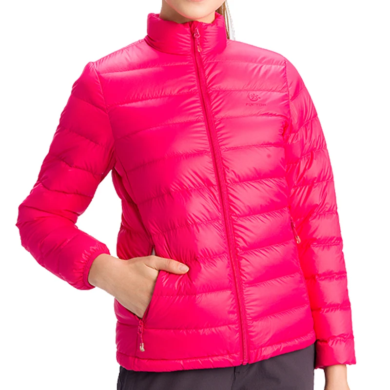 Tectop Outdoor Women men's hiking down jackets Autumn Winter thickening Stand collar White duck down coats Solid color warm coat