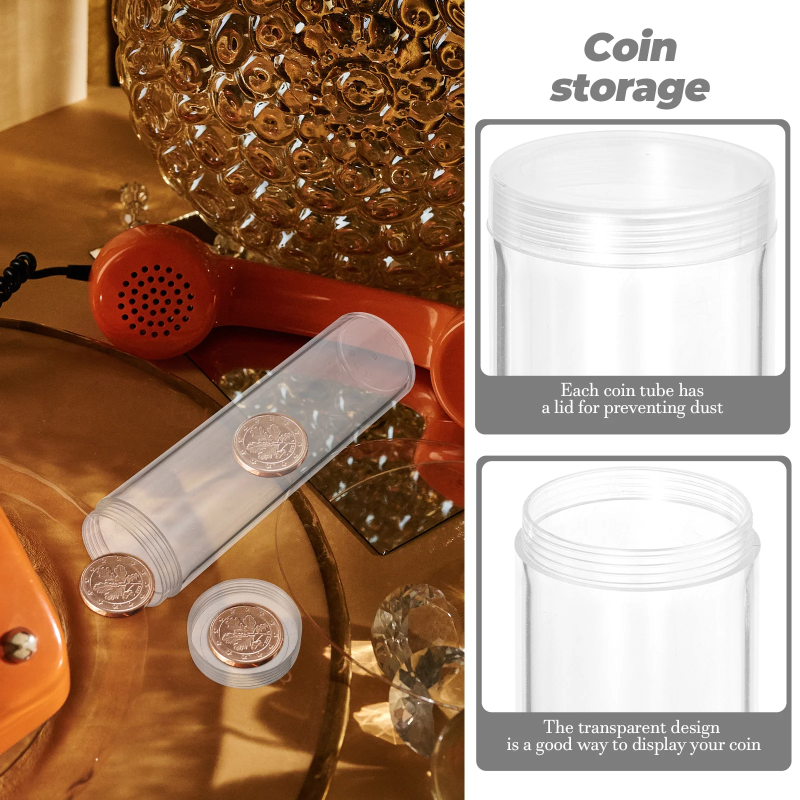 10 Pcs Coins 10pcs Storage Container Plastic Holders Collecting Magnetic Protectors for All Clear Tubes