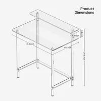31.5" L X 19.7''W X 34.7" H Computer Desk with Monitor Stand for Office, Living Room, Bedroom, Modern Clear Writing Desk 2