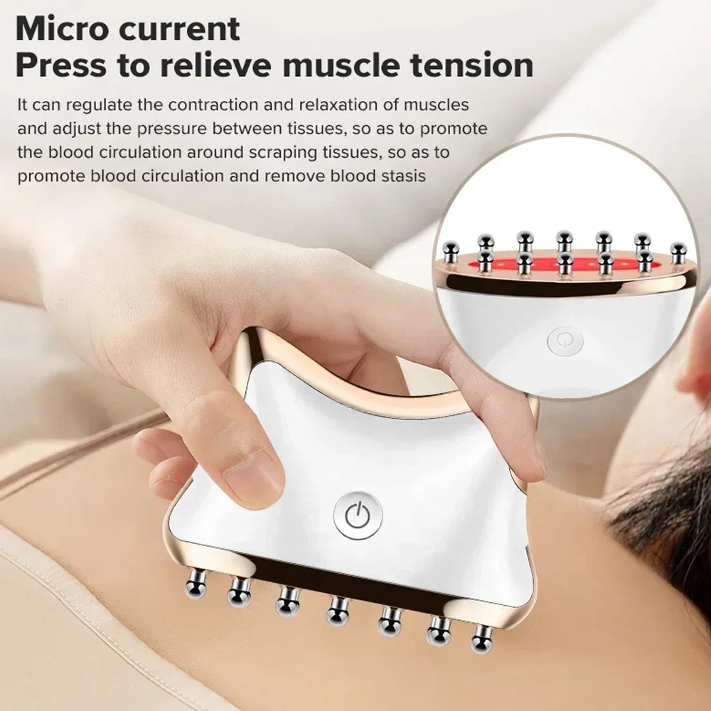 Electric Guasha Instrument Meridian Instrument Facial Guasha Massager EMS Micro Current Plate Home Beauty