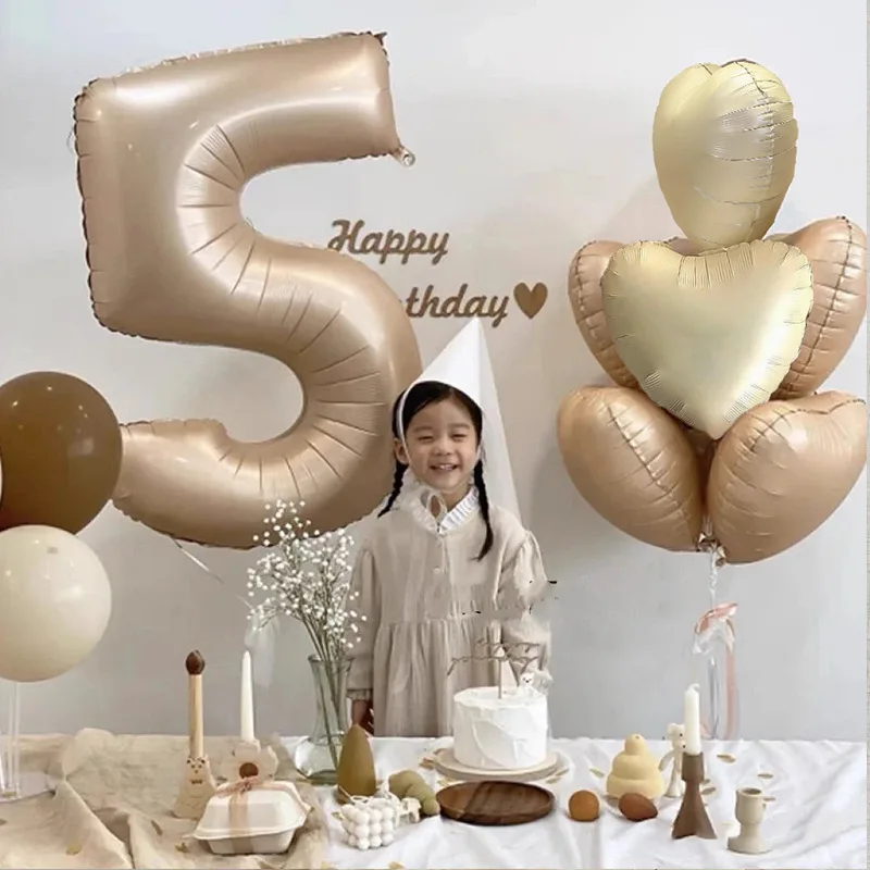 24 Ballons Aluminium Cœur - Crème, Beige, Doré, Blanc Pour Fête & Décoration