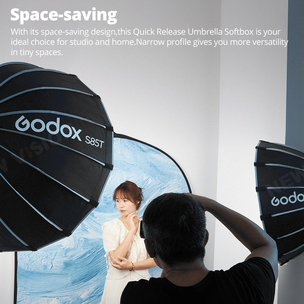 GODOX S65T S85T S120T Umbrella style Quick installation Studio Silver Wide Angle Beauty Dish Honeycomb Grid for Photographic studio light umbrella