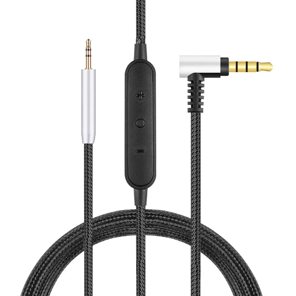 OFC Replacement Aux 3.5mm Nylon Braided Cable Extension Cord For 1More SonoFlow Active Noise Cancelling Bluetooth Headphones