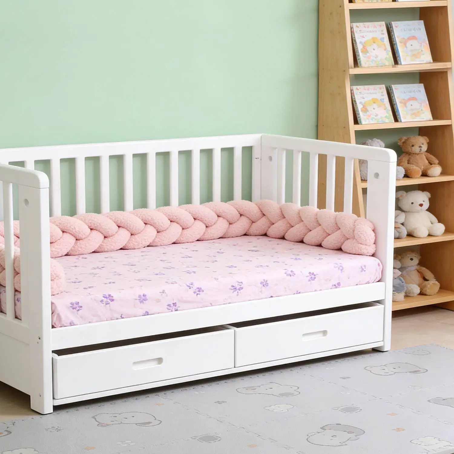 Baby Crib Protector  Infant Cradle Pillow Cushion Braid Crib Bumper Protector Room Decor Tresse Tour De Lit Bebe 1M 2M 3M 4M - 5