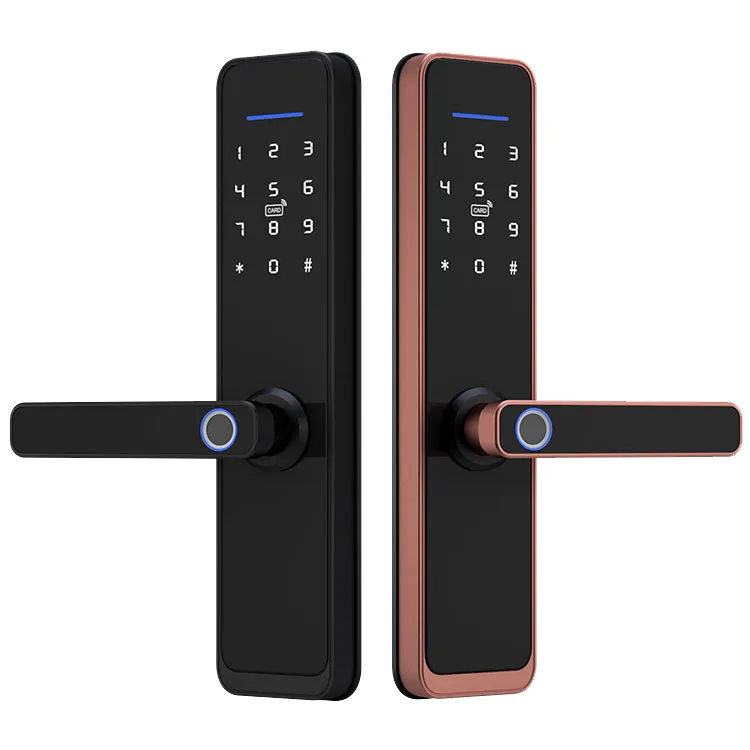 

Wifi Tuya App Fingerprint Electronic Biometric Password Smart Door Lock For Apartment