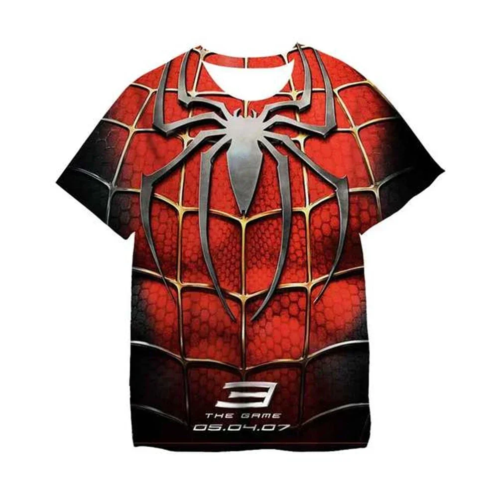 2024 Kids superhero Spider-Man Hulk Captain America 3DT T-shirt Kids Clothing Boy T-shirt Baby T-shirt Top Summer Short sleeves