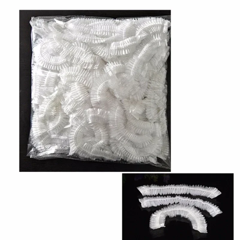 Disposable shower cap shower cap waterproof shower cap disposable hair cap 100 PCS Disposable Plastic Shower Caps Large Elastic Bath Cap For Women Spa Home Use Hotel and Hair Salon