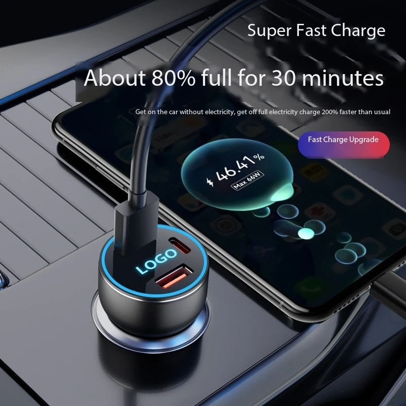 120W USB Car Charger Type C Fast Charging Phone Adapter For Xiaomi Huawei PD Phone Charger Car Adapter Socket Cigarette Lighter