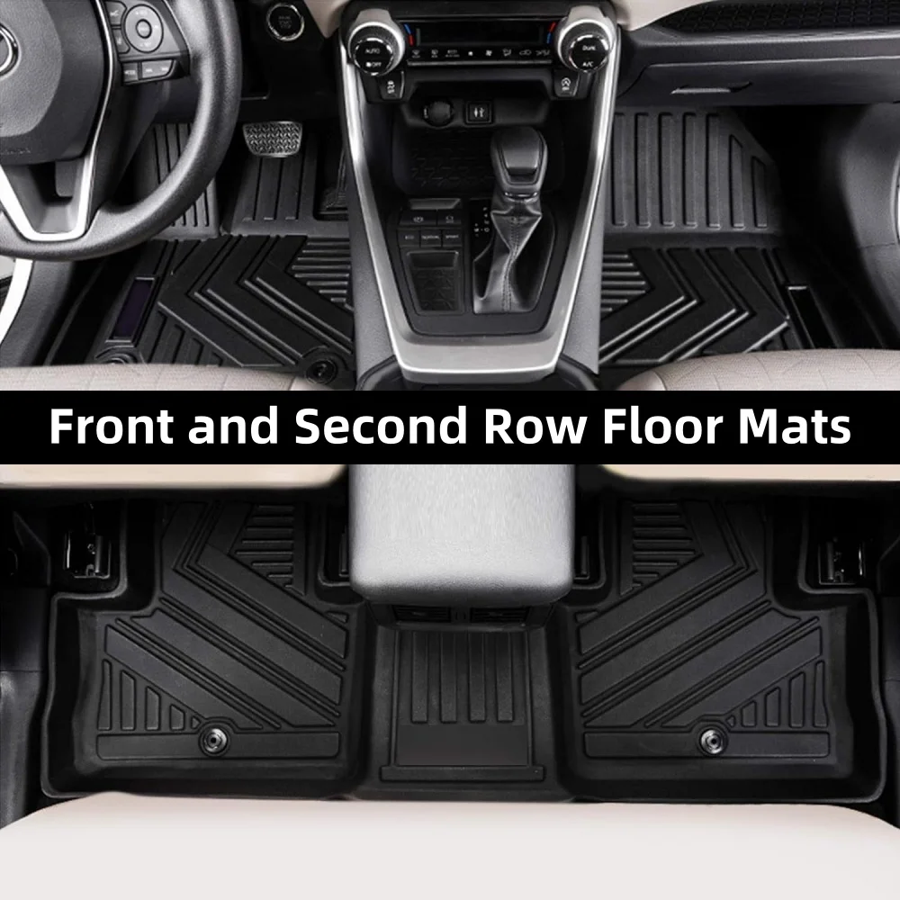 Floor Mats for Toyota RAV4 All Weather Waterproof Anti Kick Floor Mats Trunk Backrest Protector