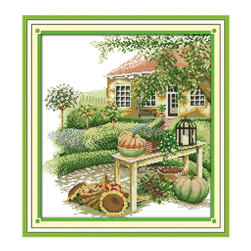 Набор для вышивки крестиком lanscape garden 14ct 11ct | Дом и сад