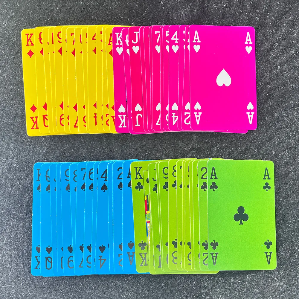 

Four-Color Manipulation Cards (Flesh Back) Magic Tricks Magician Stage Illusions Gimmicks Mentalism Props Card Production Magia