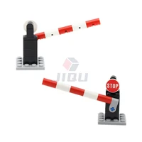 City Traffic Lamp Signpost Railway Barrier Building Blocks MOC Street View Accessories Bricks Speed Limit Indicator Warning Toys 5
