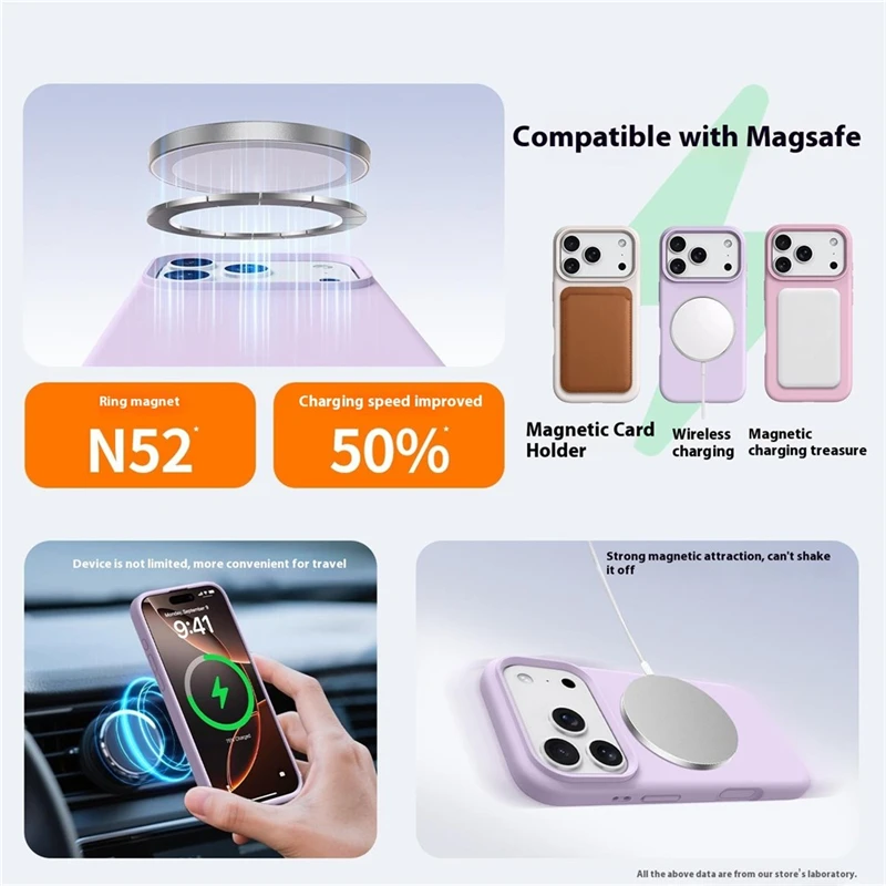 รูปสินค้า เคสซิลิโคนบางเฉียบแม่เหล็ก Magsafe สำหรับ iPhone