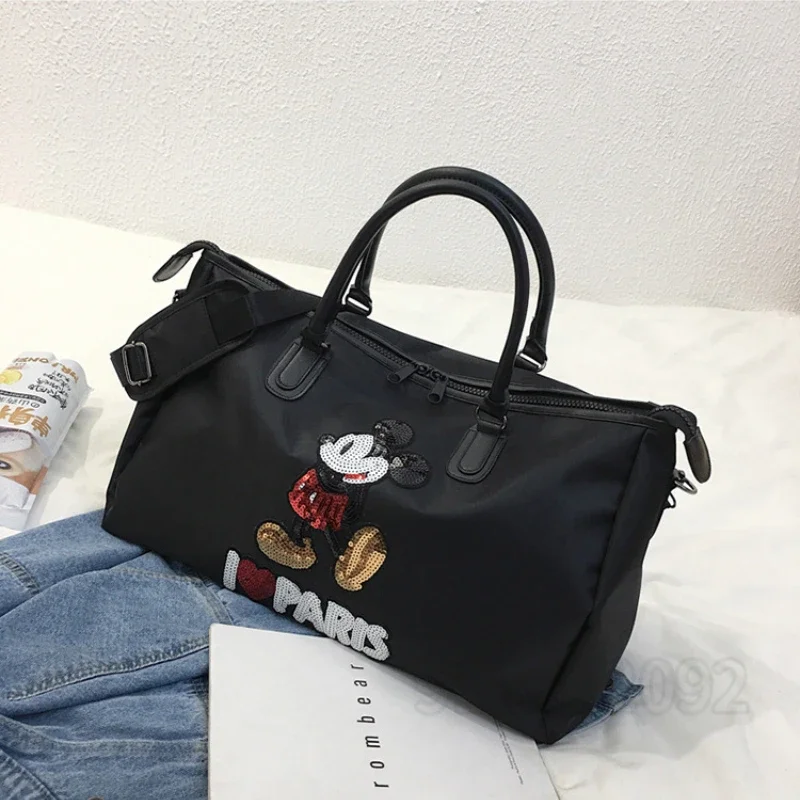 Travel Bags Disney Mickey's Large-capacity Fashion Fitness Luggage Oxford Cloth Men's and Women's Handbags