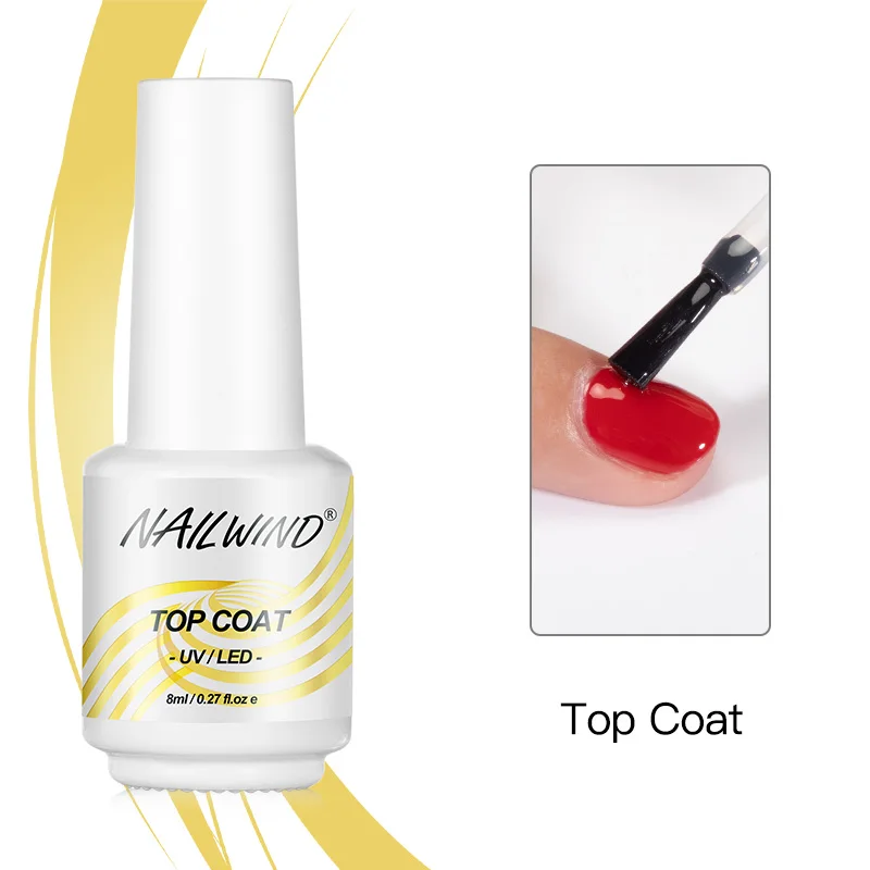 NAILWIND 8ML Nail Top Coat Gel Nail Polish UV LED Gel Lacquer Art Primer Without Stick Layer Semi Permanent Extension gel nail polish,gel nail varnish,nail polish finish