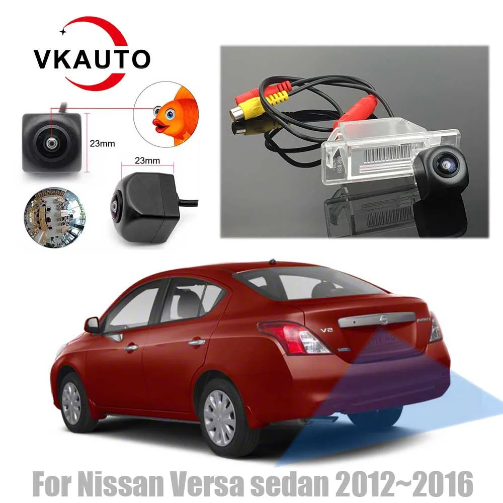 

VKAUTO Fish Eye Rear View Camera For Nissan Versa sedan 2012~2016 CCD HD Night Vision Reversing Backup Parking Camera