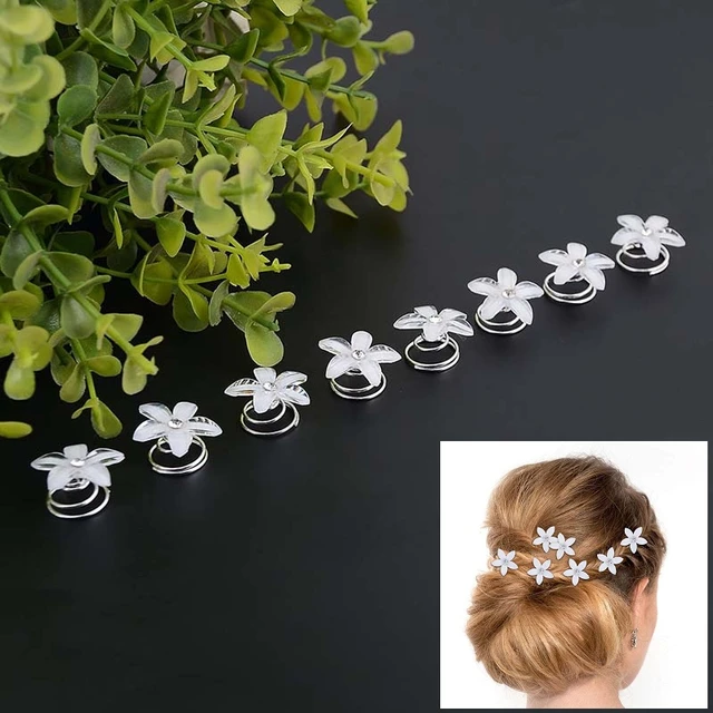 Bridal Hair Pins Rhinestone Wedding Prom Clips Flower Crystal Grips