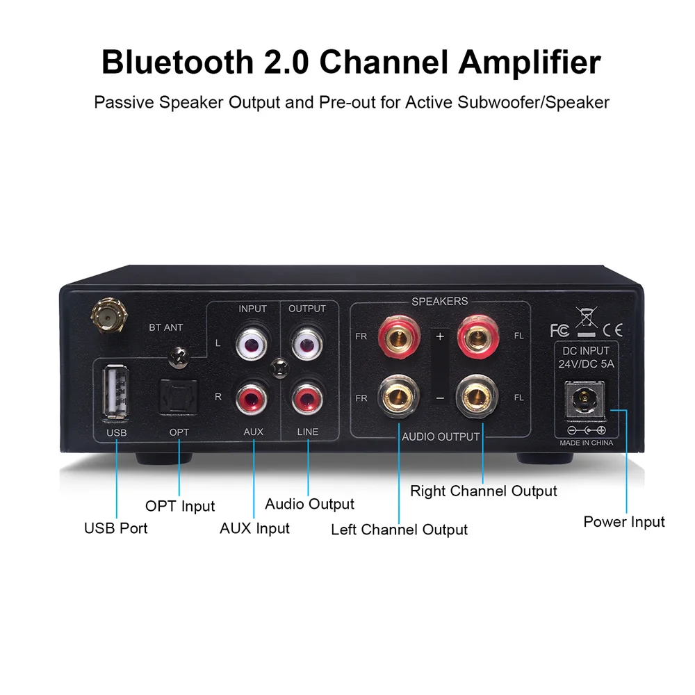 TPA3116D2*2 Subwoofer Bluetooth Amplifier AK3116 100W*2 HiFi 2.0 Digital Audio P
