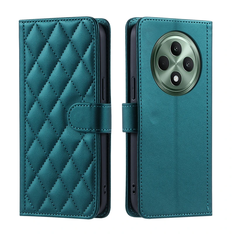 Rhombic Pattern Flip Fashion Wallet Case for Smartphone Protection