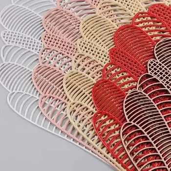 Insulation Pad Dish Coffee Table Mat Nordic Leaf Hollow Placemat Oil PVC Water Resistant Non-slip Kitchen Coaster Home Decor 2