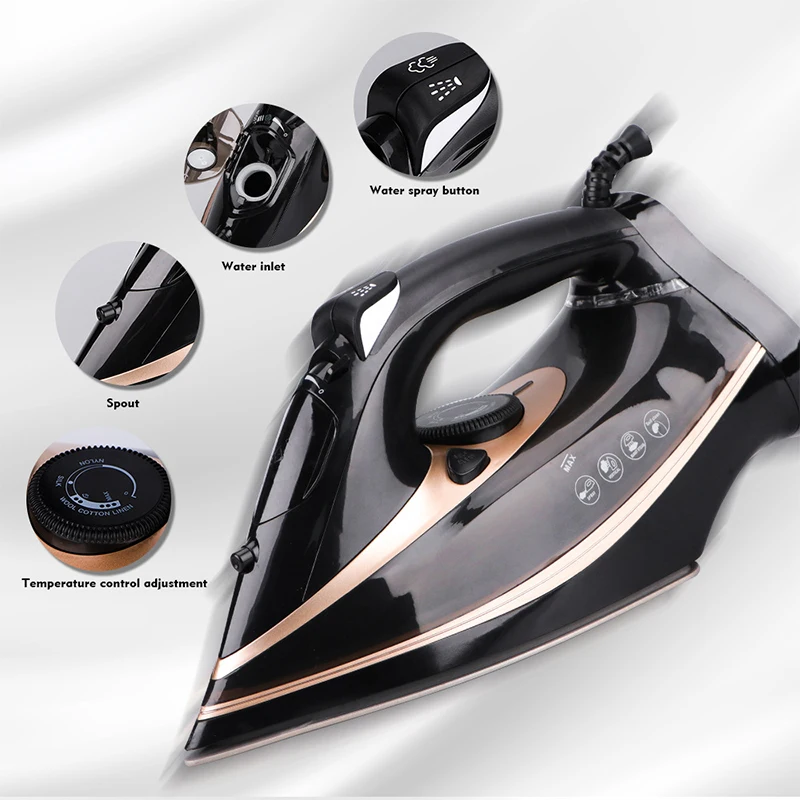 Electric Steam Iron Home Appliance Handheld Cloth Iron for Clothes Ceramic Plate Large Steam 2200W for household 2