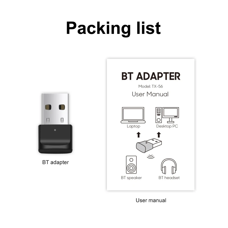 USB 호환 5.0 수신기 송신기 2 In 1 미니 무선 어댑터