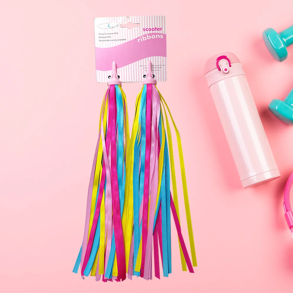 

A Pair Tassel Ribbon Scooter Bike Handlebar Streamer Grips Colorful Streamers Tassel for Children Carrier Accessories ( Yellow