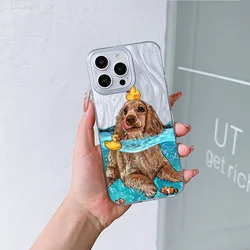 Charming Cartoon Dog Dachshund Retriever Phone Case with Feather Texture Cover - Samsung A26 5G (CXS - AWS1005T1)