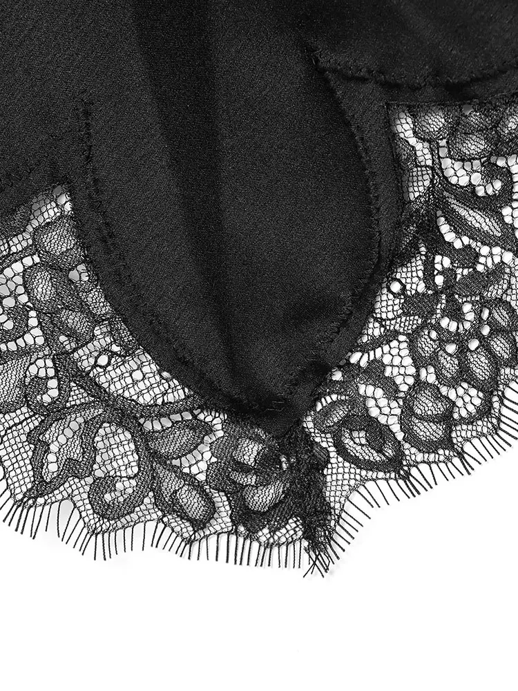 HH Women Sexy Backless Spaghetti Strap Long Dress Asymmetric Hem Lace Dress Woman Elegant Fashion Club Party Evening Dress