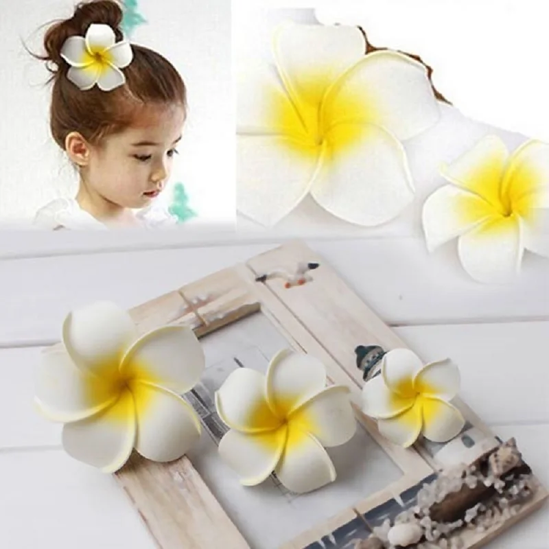 10pcs Fashion Hawaii Flower Hair Clips Eva Seaside Bridal Hair Headwear Hairpin Hairclips Brooch Pin Clip Photo Props For Women